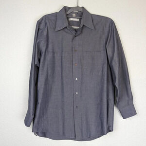 Geoffrey Beene 2 pocket Chambray Button Down Dress Shirt Size 15 1/2 (32-33)